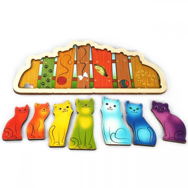 Деревянная рамка-вкладыш Разноцветные котята 7932