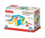 Кубики пластиковые Кубики для умников  4 шт с карточками Baby Toys 04310