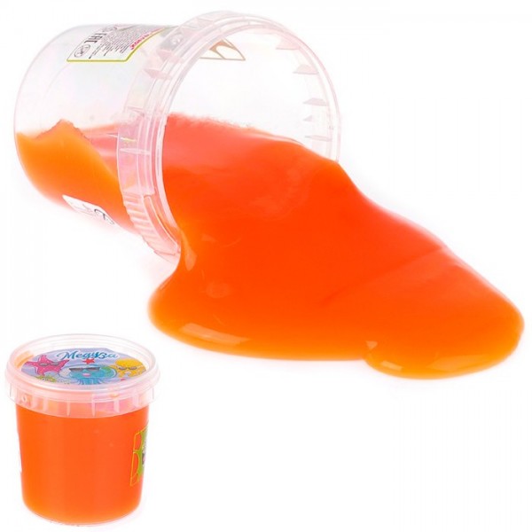 Лизун Слайм Плюх Медуза светящаяся оранжевая 120гр