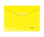 Папка-конверт на кнопке A5 180мкм, желтая OBk_05005 Berlingo