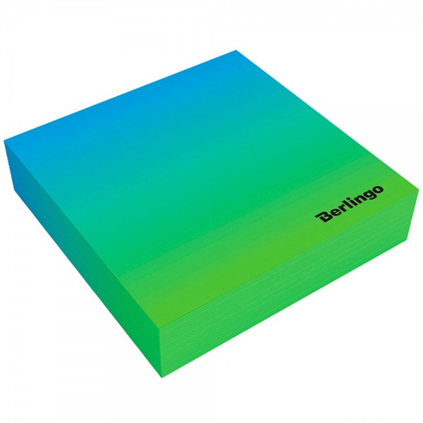 Блок для записей Berlingo Radiance 8,5*8,5*2см, голубой/зеленый, 200л. 298601