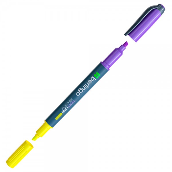Текстовыделитель двусторонний Berlingo Textline HL220 желтый/фиолетовый, 0,5-4мм 319381