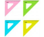 Треугольник 45°, 9см СТАММ, пластиковый, прозрачный, неоновые цвета, ассорти 131749