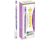 Ручка гелевая Crown Glitter Metal Jell фиолетовая с блестками 1,0мм 027677