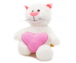 Мягкая игрушка Кошка Глория 24/35 см с розовым сердцем 0800823-33