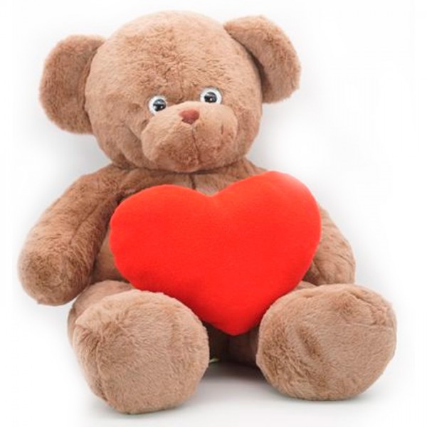 Мягкая игрушка Мишка Аха Великолепный 50/70 см с большим красным флисовым сердцем 0938350BS-45