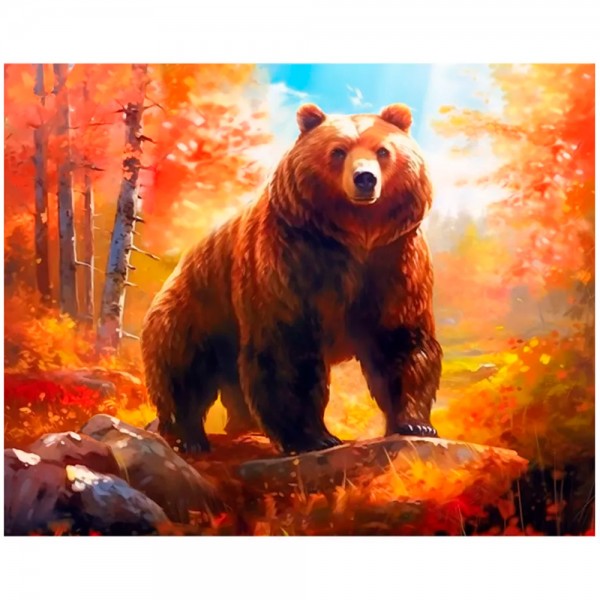Набор для творчества Алмазная мозаика 40*50,см KiKi Бурый медведь полная выкладка ALM105
